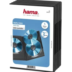 DVD-Leerhülle Triple Box, 5er-Pack, Schwarz
