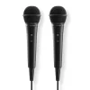 Dynamisches Mikrofon "Karaoke", Klinkenkabel 2,5m + Adap., Ein/Aus, 2er-Set