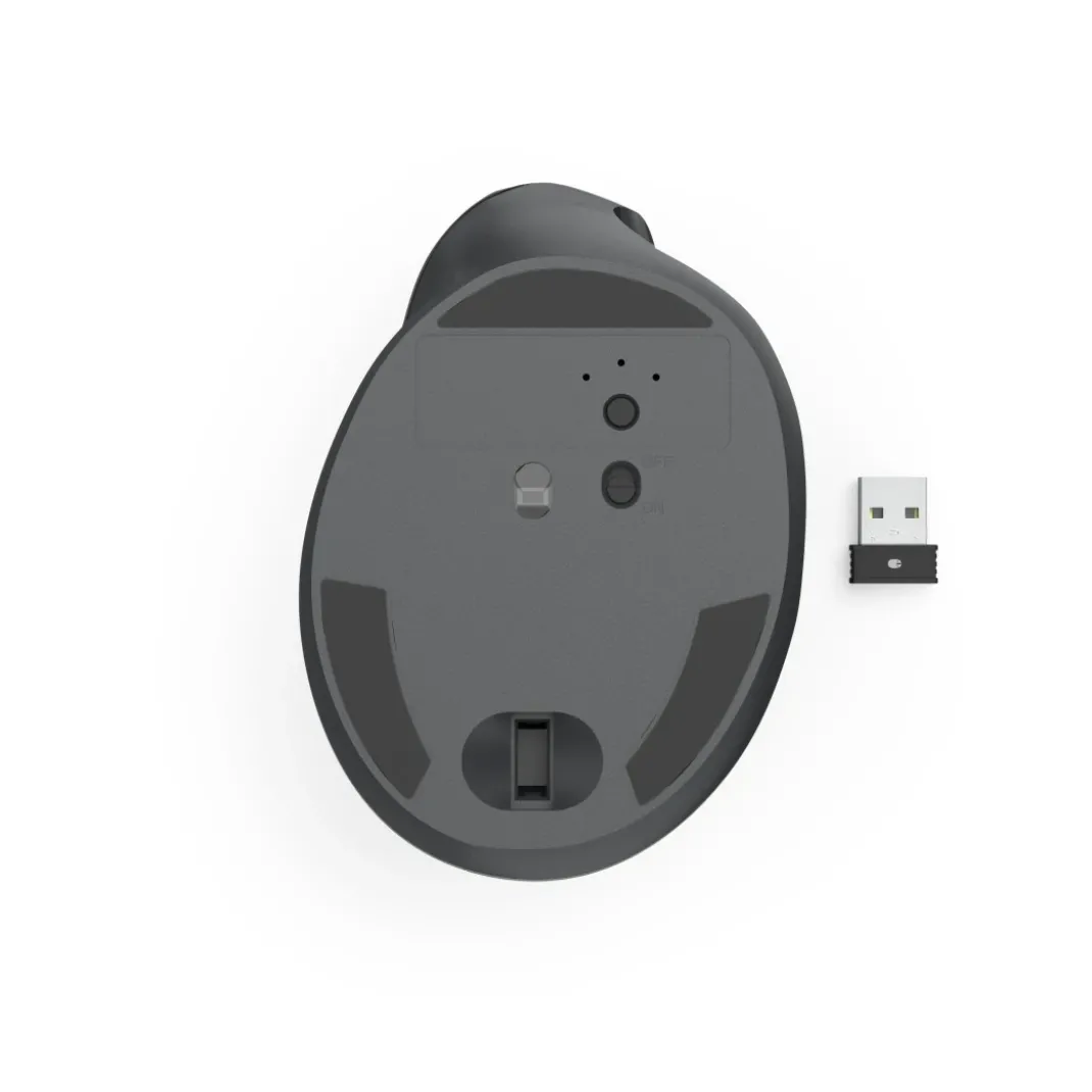 Ergonomische Vertikalmaus "EWM-500R", Funk, optisch, 7 Tasten, Schwarz