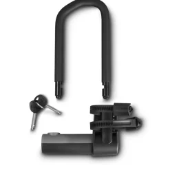 Fahrrad-Bügelschloss, mit Schlüssel und Halterungen, ART 2, Stahl, Schwarz