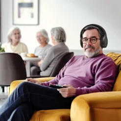 Fernseh-Kopfhörer, Over-Ear, 2,4 GHz-Dongle + Bluetooth®, Lautstärkeregler