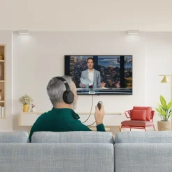 Fernseh-Kopfhörer, Over-Ear, langes Kabel (6m), getr. Lautstärkeregelung, S