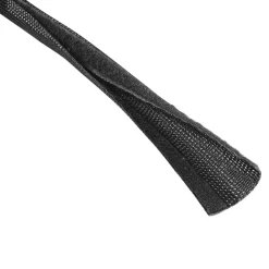Flexibler Gewebe-Kabelschlauch, universal, 20 - 40 mm, 1,8 m, Schwarz