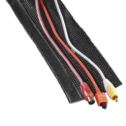 Flexibler Gewebe-Kabelschlauch, universal, 20 - 40 mm, 1,8 m, Schwarz