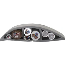 Flexibler Kabelkanal, selbstklebend, halbrund, 180 x 6 x 1 cm, PVC, Grau