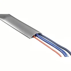 Flexibler Kabelkanal, selbstklebend, halbrund, 180 x 6 x 1 cm, PVC, Grau