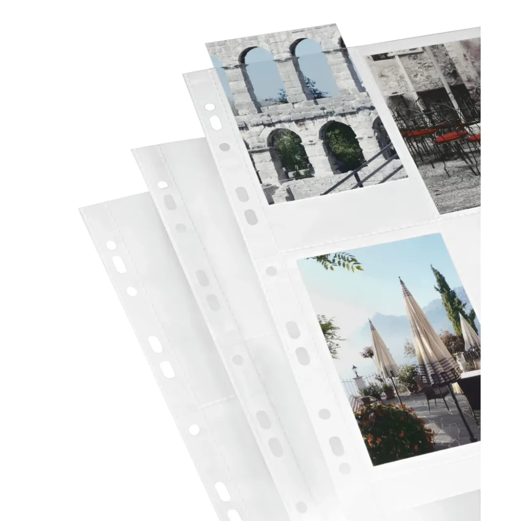 Foto-Hüllen, DIN A4, für 8 Fotos im Format 10x15 cm, Weiß, 10 Stück