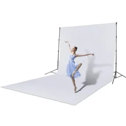 Fotostudio-Hintergrund, Stoff, Polytex, Non-Wrinkle, 2,94 x 6 m, Weiß