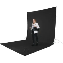 Fotostudio-Hintergrund, Stoff, 2,95 x 6 m, Schwarz