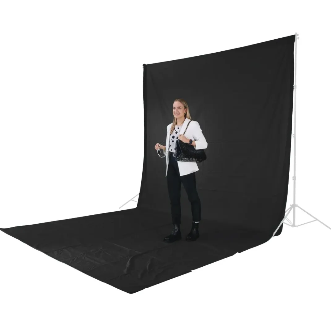 Fotostudio-Hintergrund, Stoff, 2,95 x 6 m, Schwarz