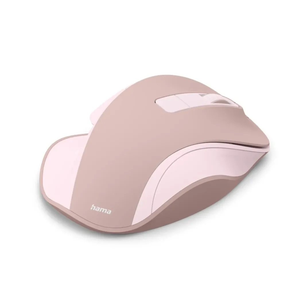Funkmaus "WM-500", ergonomisch, 6 Tasten, ohne Klickgeräusch, Akku, Rosa