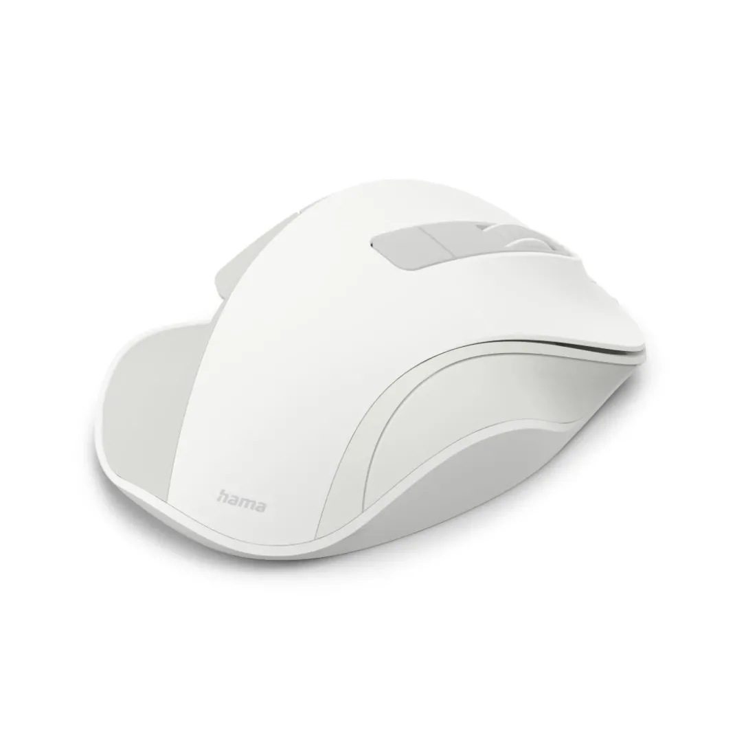 Funkmaus "WM-500", ergonomisch, 6 Tasten, ohne Klickgeräusch, Akku, Weiß