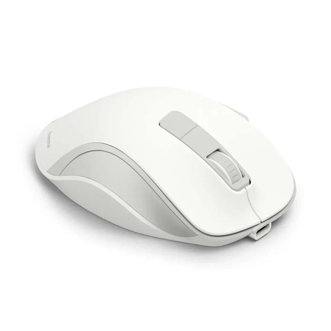 Funkmaus "WM-500", ergonomisch, 6 Tasten, ohne Klickgeräusch, Akku, Weiß
