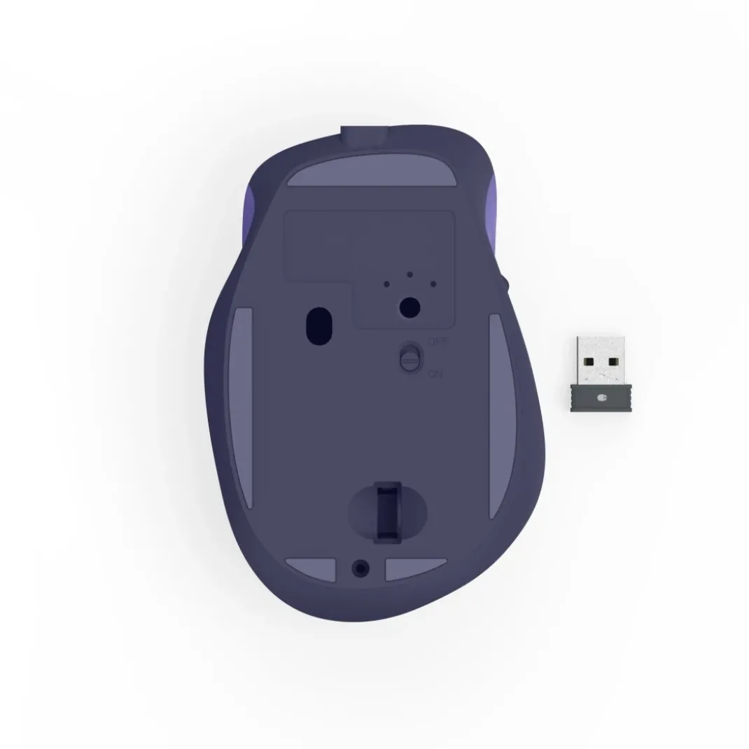 Funkmaus "WM-500", ergonomisch, 6 Tasten, ohne Klickgeräusch, Akku, Blau
