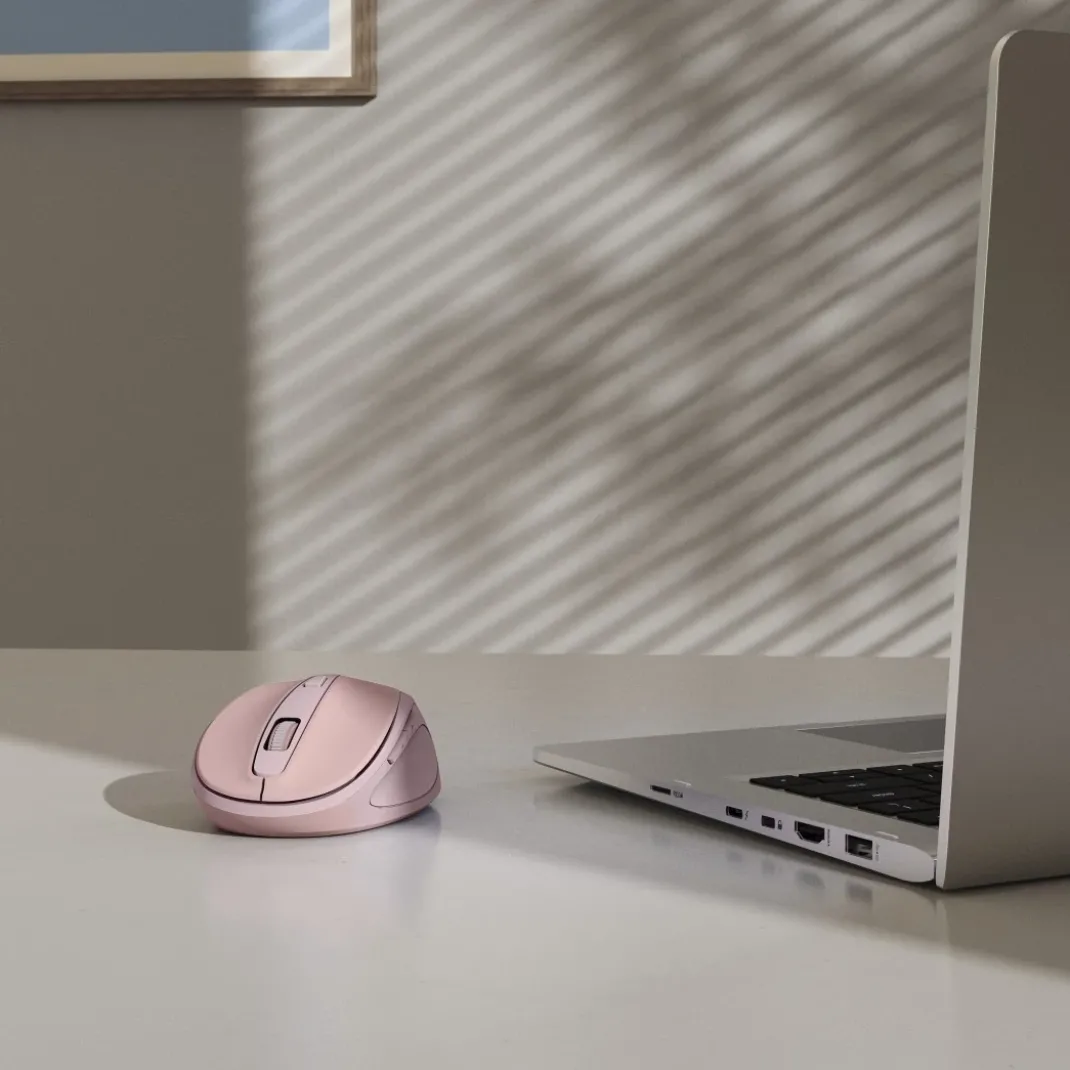 Funkmaus "WM-400", ergonomisch, optisch, 6 Tasten, ohne Klickgeräusch, Pink