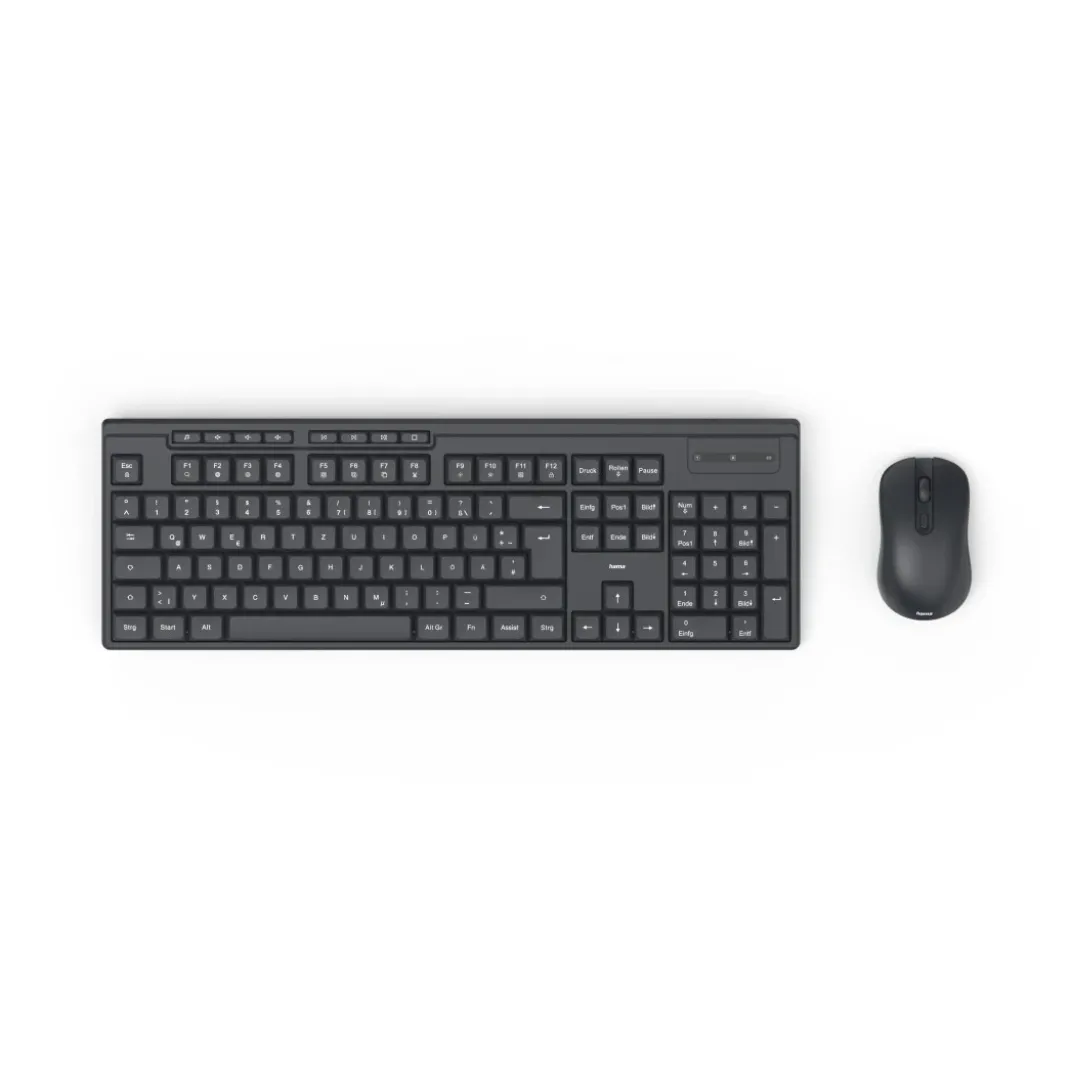Funktastatur mit Maus "WKM-200", kabellos, 8 Media-Tasten, Schw., QWERTZ DE