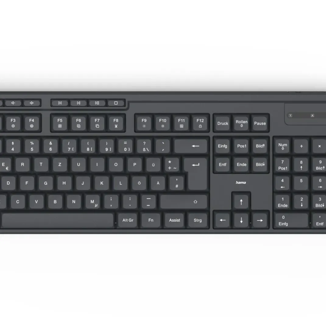 Funktastatur mit Maus "WKM-200", kabellos, 8 Media-Tasten, Schw., AZERTY FR