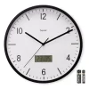 Funkwanduhr "Lanzarote", m. Thermometer/Hygrometer, Ø 35cm, ohne Ticken, SW