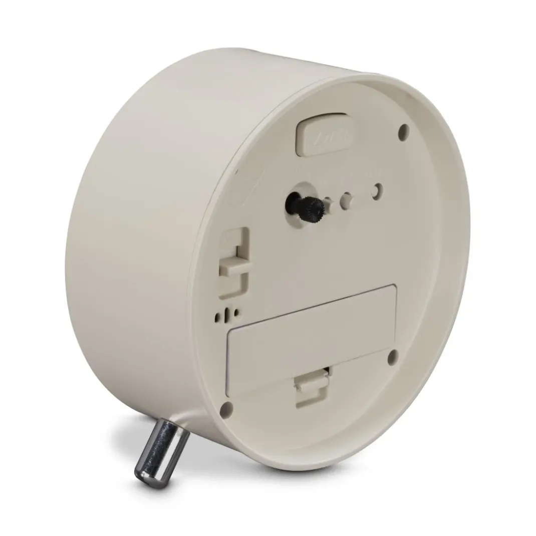 Funkwecker "Flores", analog, ohne Ticken, Grau/Beige
