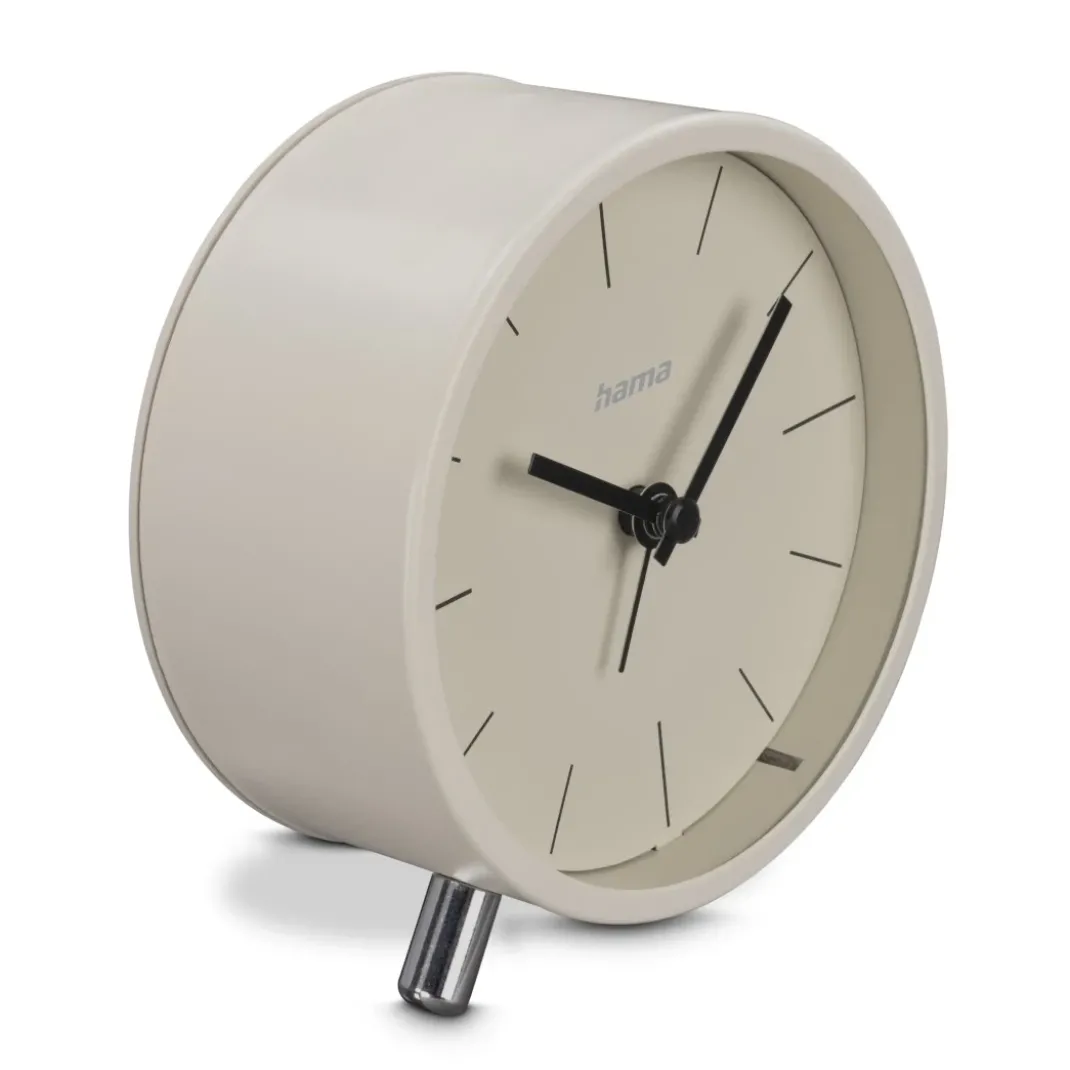 Funkwecker "Flores", analog, ohne Ticken, Grau/Beige