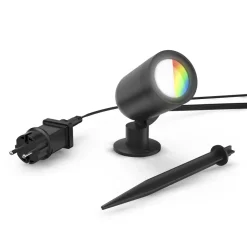 Gartenleuchte WLAN, Gartenstrahler + Erdspieß, Matter, IP65, farbig