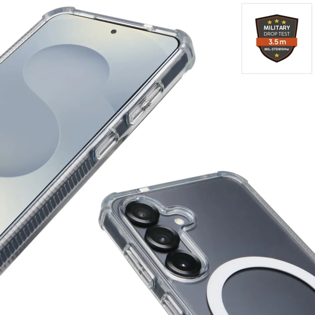 Handyhülle "Extreme Protect" für Galaxy S25, magnetisch, durchsichtig