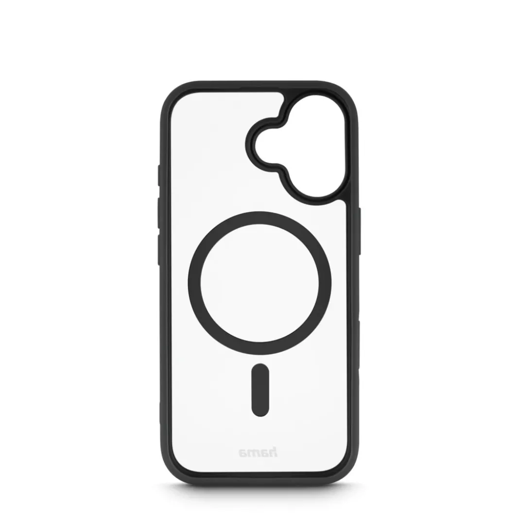 Handyhülle "Frame Protect" für iPhone 17, magnetisch, durchsichtig, Schwarz