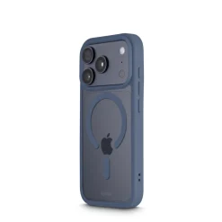 Handyhülle "Frame Protect" f. iPhone 17 Pro, magnetisch, durchsichtig, Blau