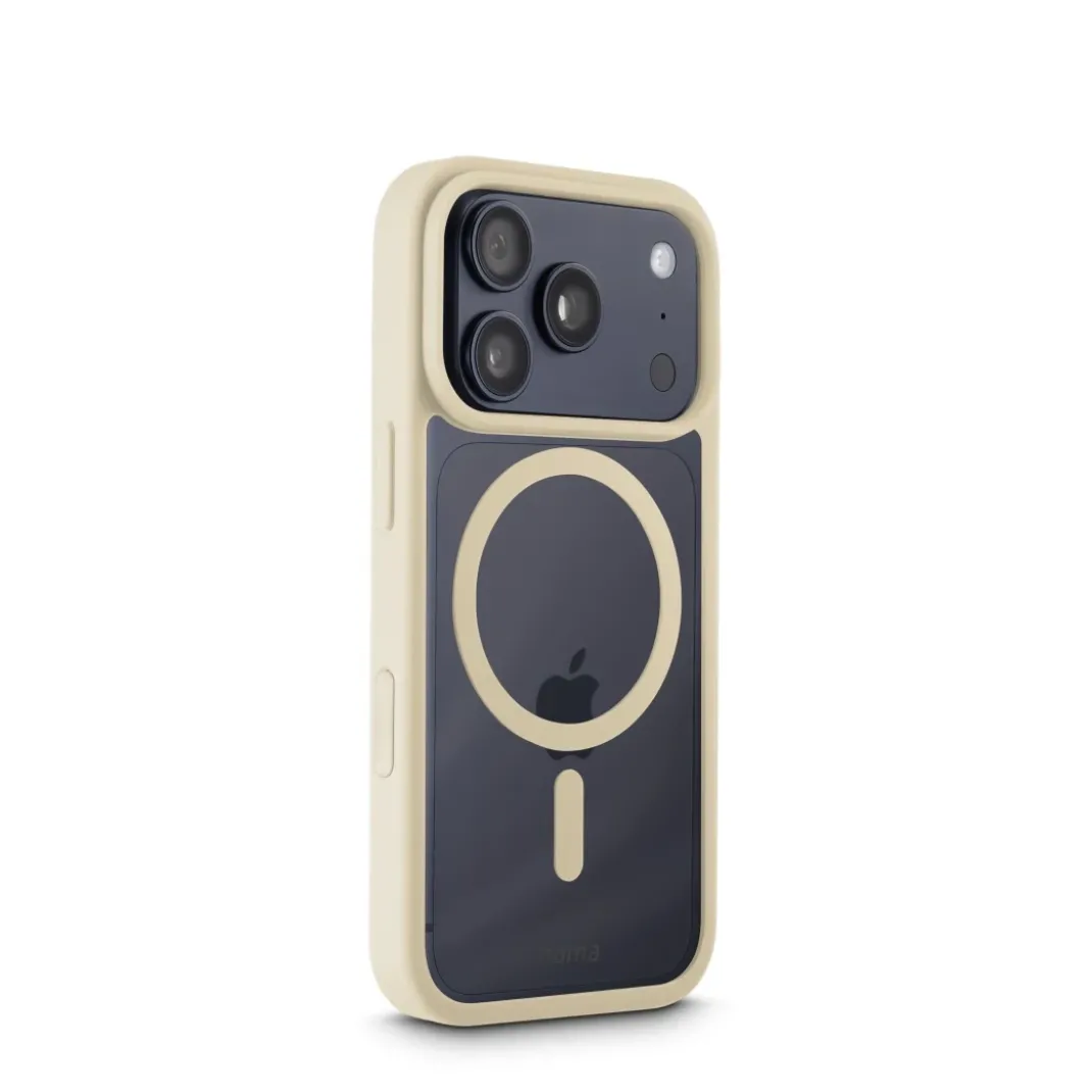 Handyhülle "Frame Protect" f iPhone 17 Pro, magnetisch, durchsichtig, Beige