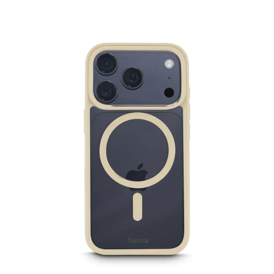 Handyhülle "Frame Protect" f iPhone 17 Pro, magnetisch, durchsichtig, Beige