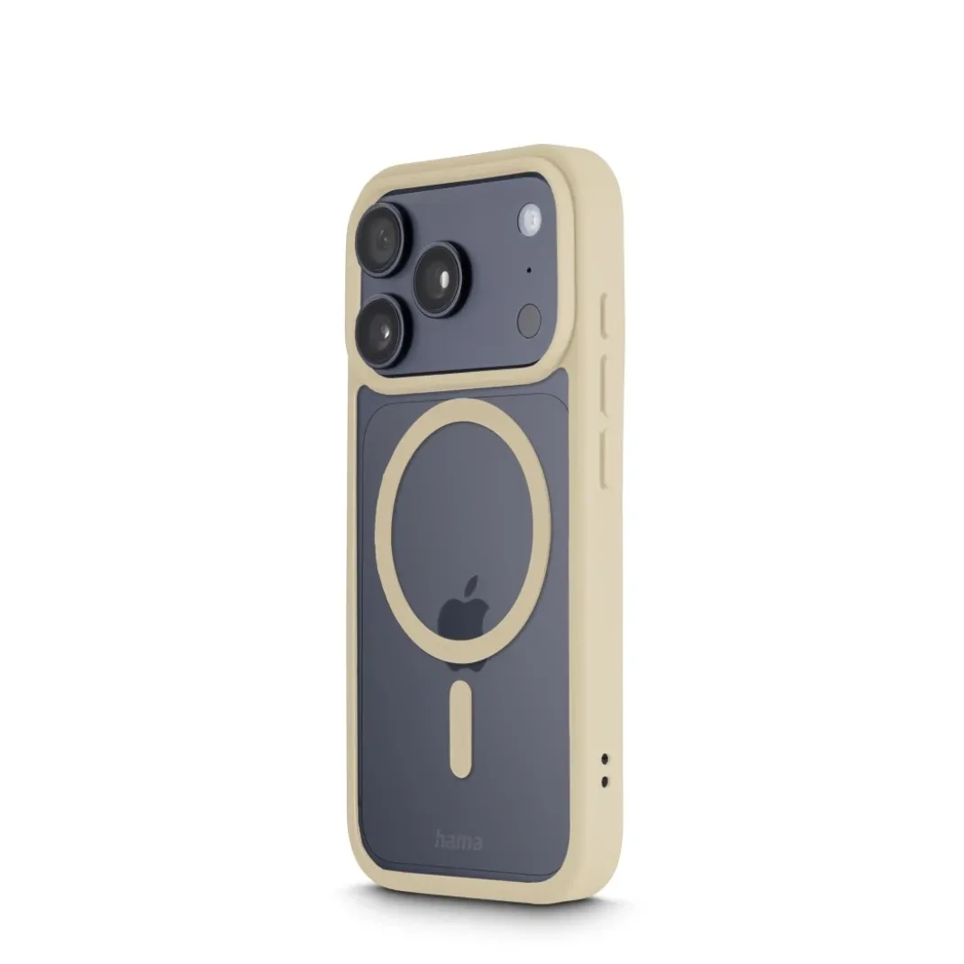 Handyhülle "Frame Protect" f iPhone 17 Pro, magnetisch, durchsichtig, Beige