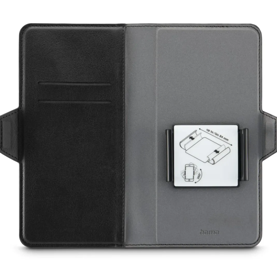 Handytasche, Universal, für Handygröße 8,0 x 17,0 cm, 3 Fächer, Schwarz