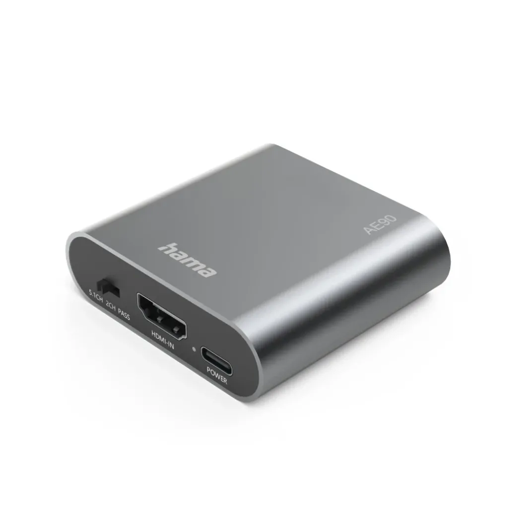 HDMI-Audio-Extractor "AE90", HDMI™ zu Audio, Toslink, 3,5-mm-Klinke, Silber
