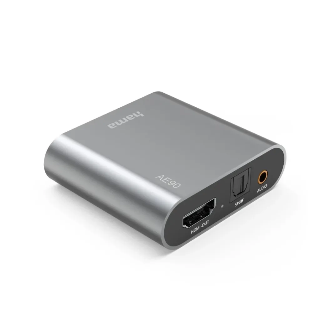 HDMI-Audio-Extractor "AE90", HDMI™ zu Audio, Toslink, 3,5-mm-Klinke, Silber
