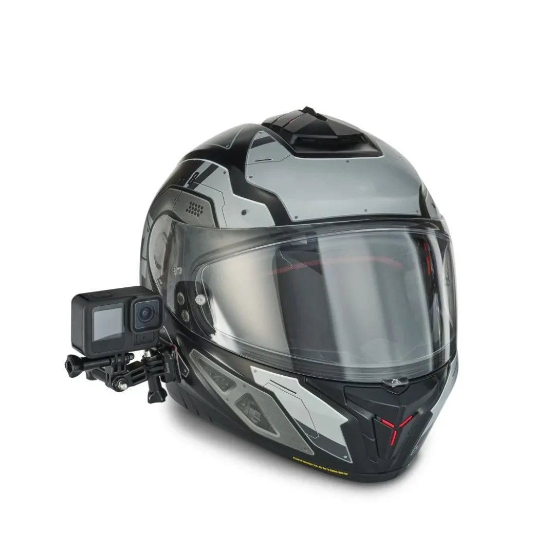 Helmhalterung für Action Cams, Helmkamera seitlich befestigen, Schwenkarm