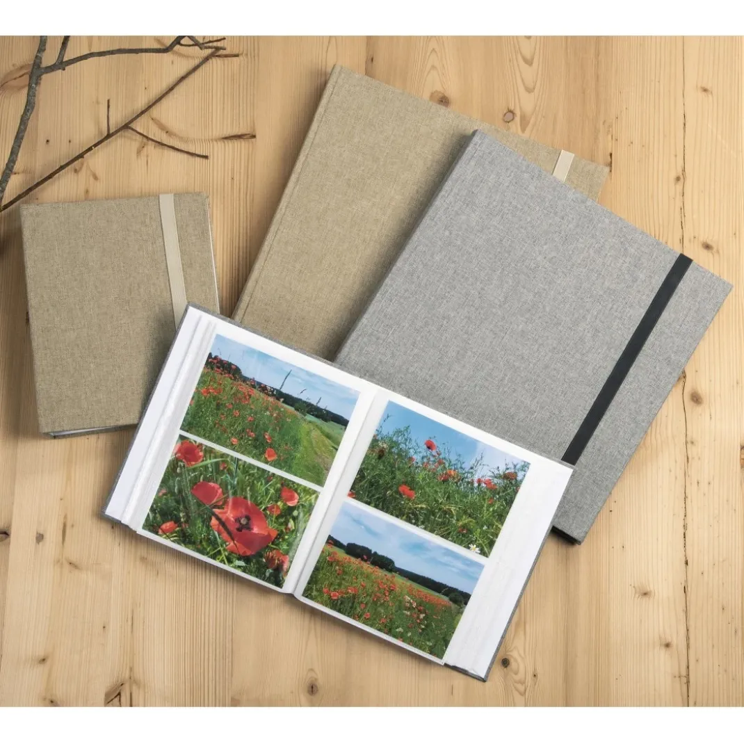 Jumbo-Album "Tessuto", 30x30 cm, 60 weiße Seiten, Grau