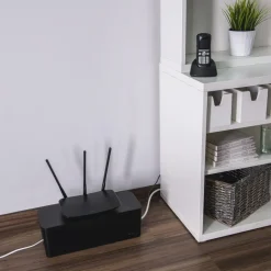Kabelbox "Maxi", für Steckdosenleiste, 40,6 x 15,6 x 13,5 cm, Schwarz