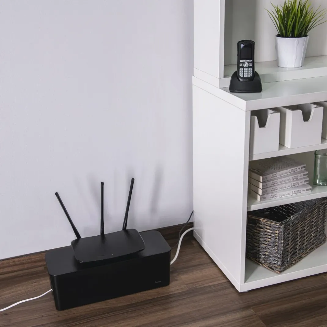 Kabelbox "Maxi", für Steckdosenleiste, 40,6 x 15,6 x 13,5 cm, Schwarz