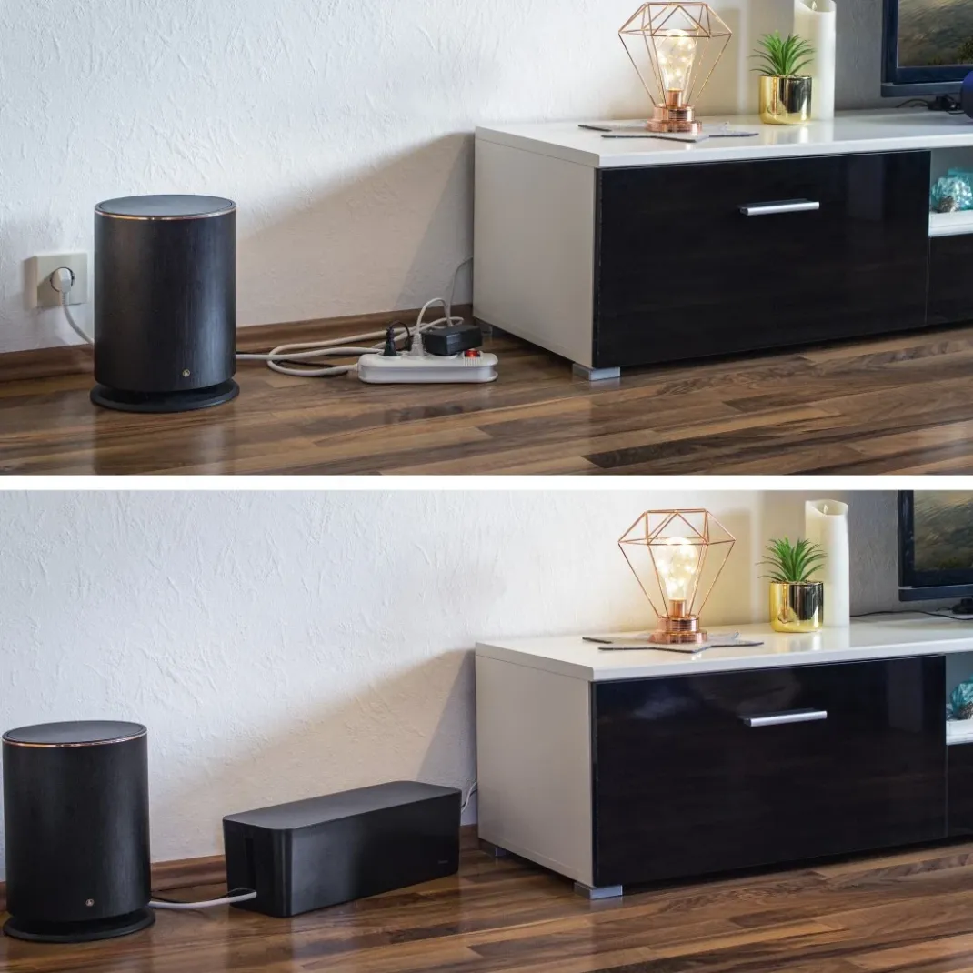 Kabelbox "Maxi", für Steckdosenleiste, 40,6 x 15,6 x 13,5 cm, Schwarz