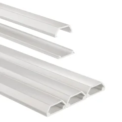 Kabelkanal, 3 Stück, selbstklebend, eckig, 100 x 2,1 x 1 cm, PVC, Weiß