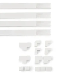 Kabelkanal-Set, 4 Stück, selbstklebend, 1 m, inkl. Verbindungsstücke, Weiß