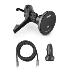 Kabelloses Qi2-Ladegerät, induktives Schnellladen im Auto, 15 W, Schwarz