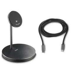 Kabelloses Qi2-Ladegerät, induktiv Schnellladen, Ladestation Stand, 15 W