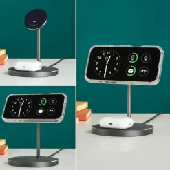 Kabelloses Qi2-Ladegerät, induktiv Schnellladen, 2in1-Ladestation, 15 W