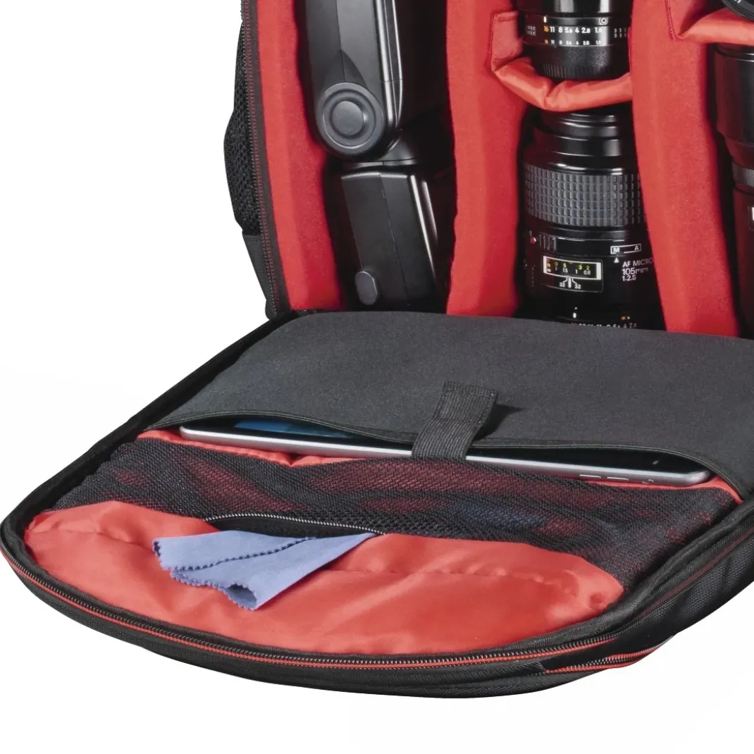 Kamera-Rucksack "Miami", 190, Schwarz/Rot