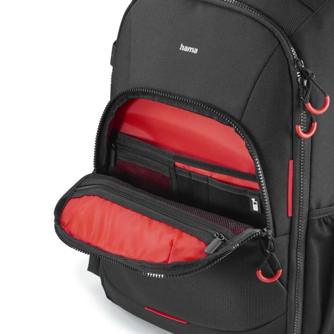 Kamera-Rucksack "Ohio", 190, Schwarz/Rot