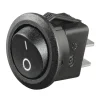 Kfz-Schalter, rund, Wippschalter, 10 A/12 V, Schwarz