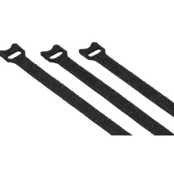 Klett-Kabelbinder, wiederverwendbar, 10 x 125 mm, Schwarz, 20 Stück