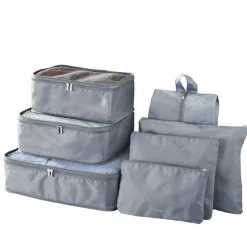 Koffer-Organizer-Set, 7-teilig, Grau