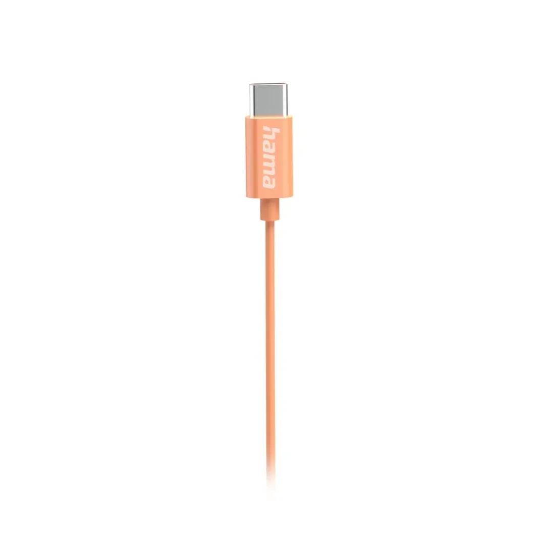 Kopfhörer "Curly", In-Ear, Mikrofon, Kabelknickschutz, USB-C, Orange